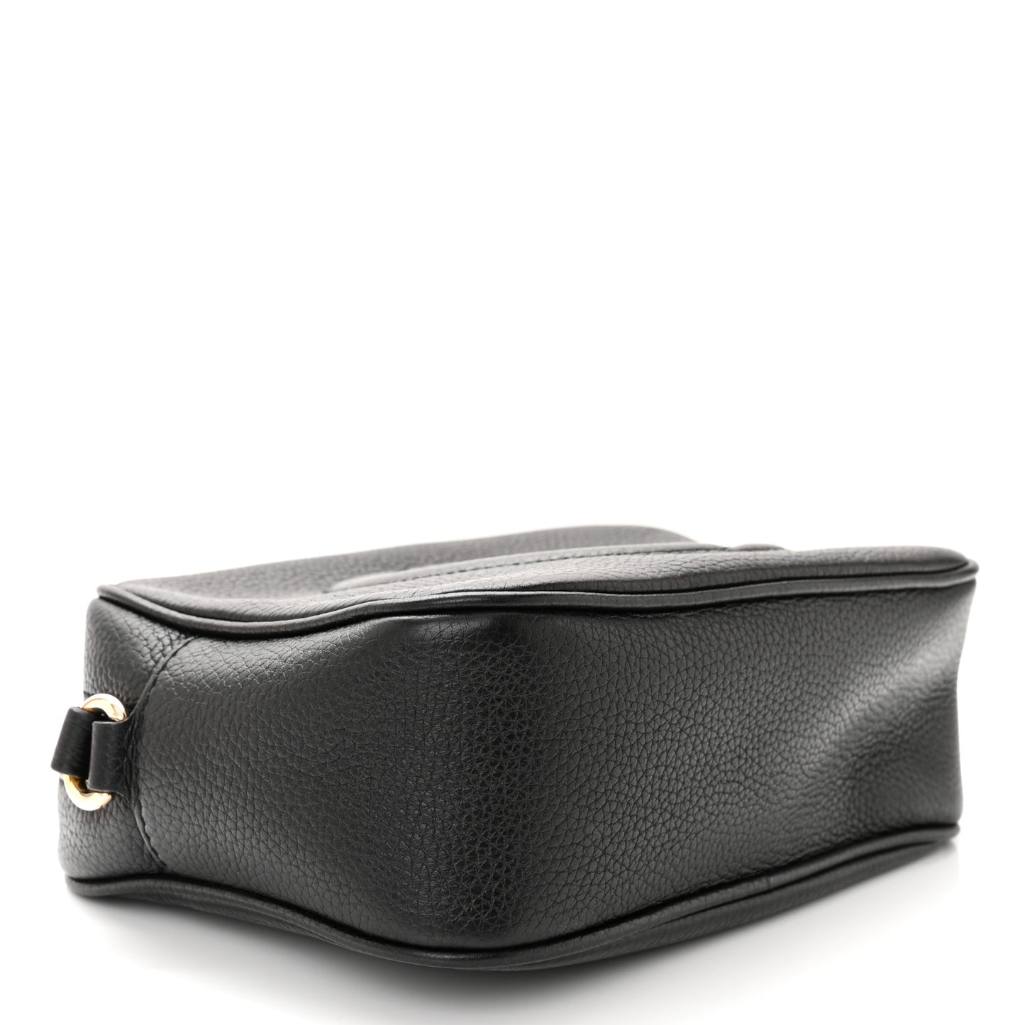 Pebbled Calfskin Small Soho Disco Bag Black