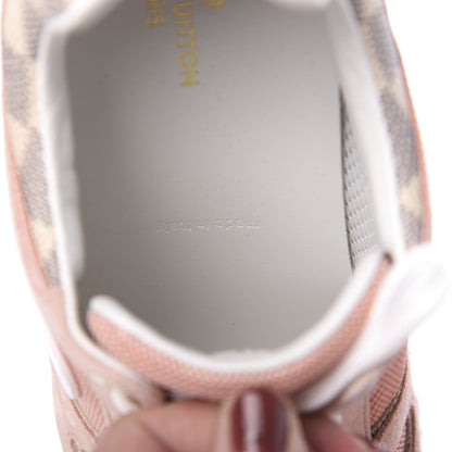 Louis Vuitton Suede Damier Azur Run Away Sneakers 37.5 Pink 8 of 9