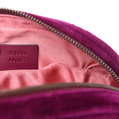Gucci Velvet Matelasse GG Marmont Belt Bag 85 34 Fuchsia Violet Cyclamen 9 of 12