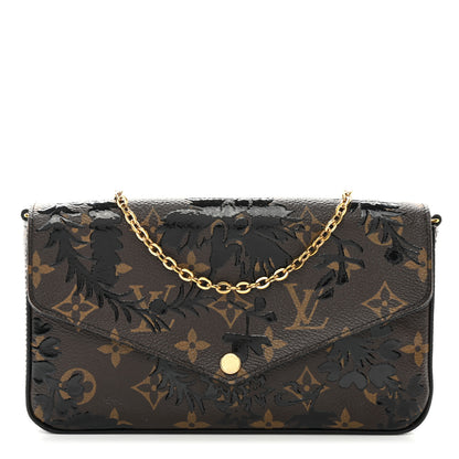 Louis Vuitton Monogram Blossom Pochette Felicie Chain Wallet Black 1 of 9