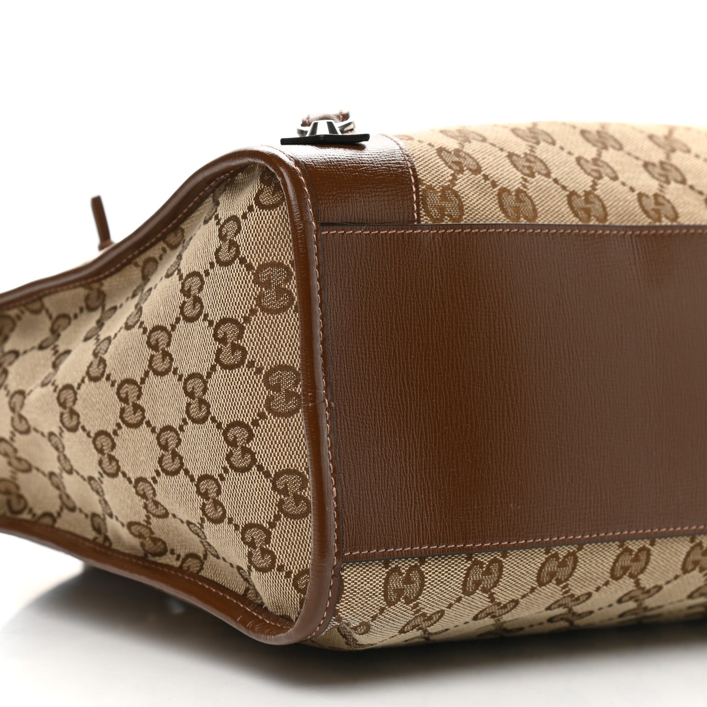 X GUCCI GG Monogram Azalea Calfskin Neo Classic Silver Hardware Medium City Beige Ebony Brown Sugar