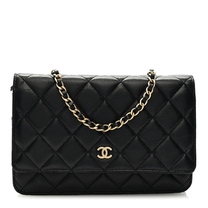 Chanel Lambskin Quilted Wallet On Chain WOC Black 1 of 9