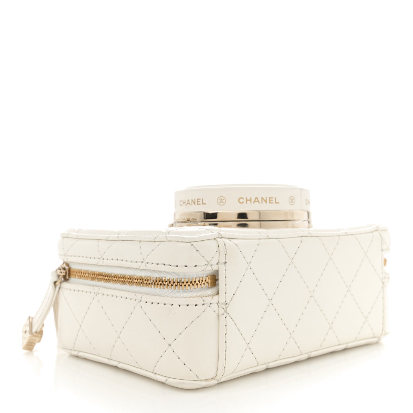 Lambskin Quilted Coco Click Bag White