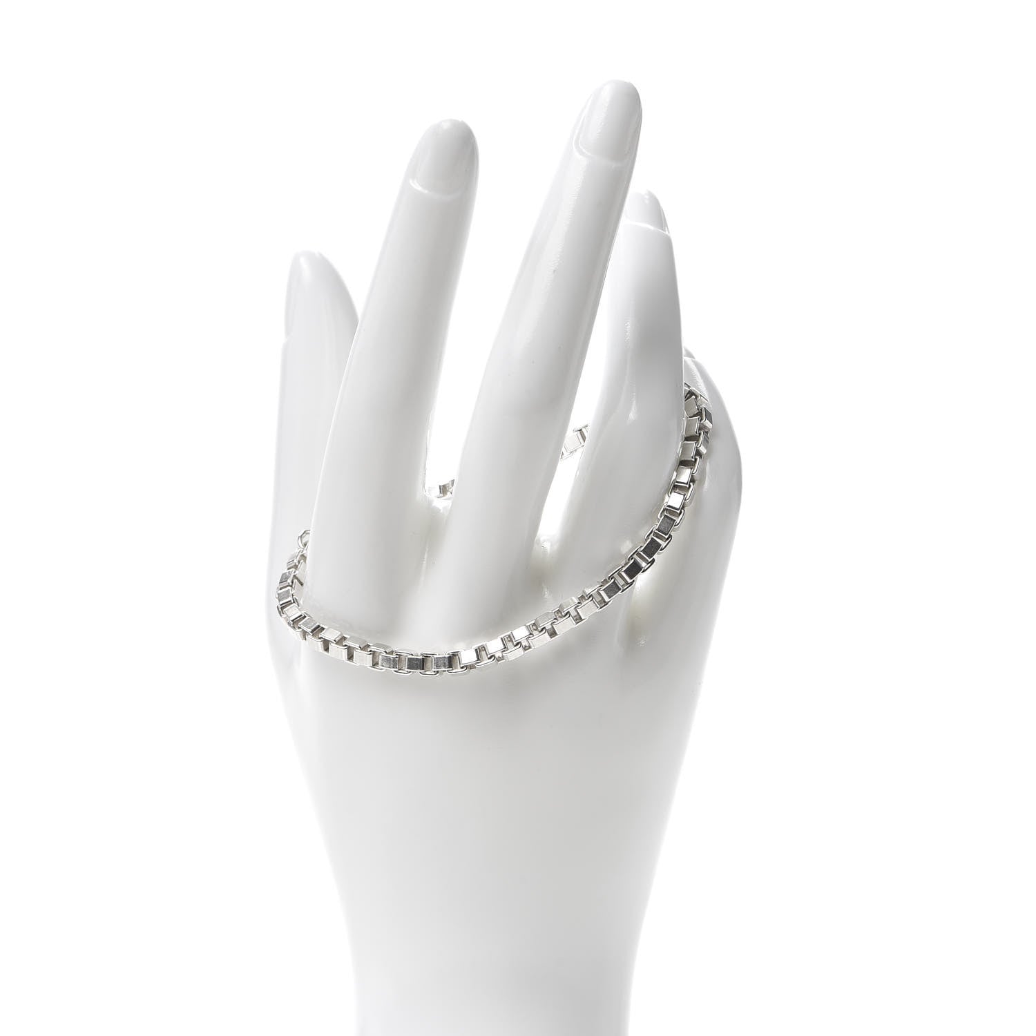 Tiffany Sterling Silver 4mm Venetian Link Bracelet 2 of 6