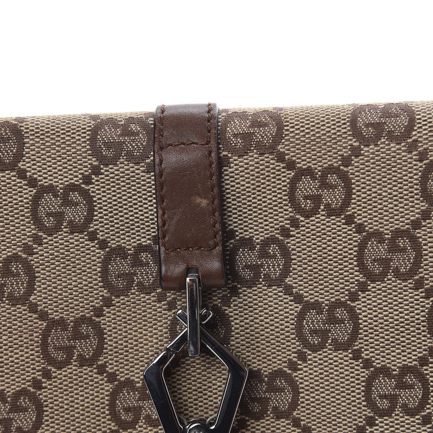 Gucci Monogram Jackie O Flap Bag Brown 12 of 15