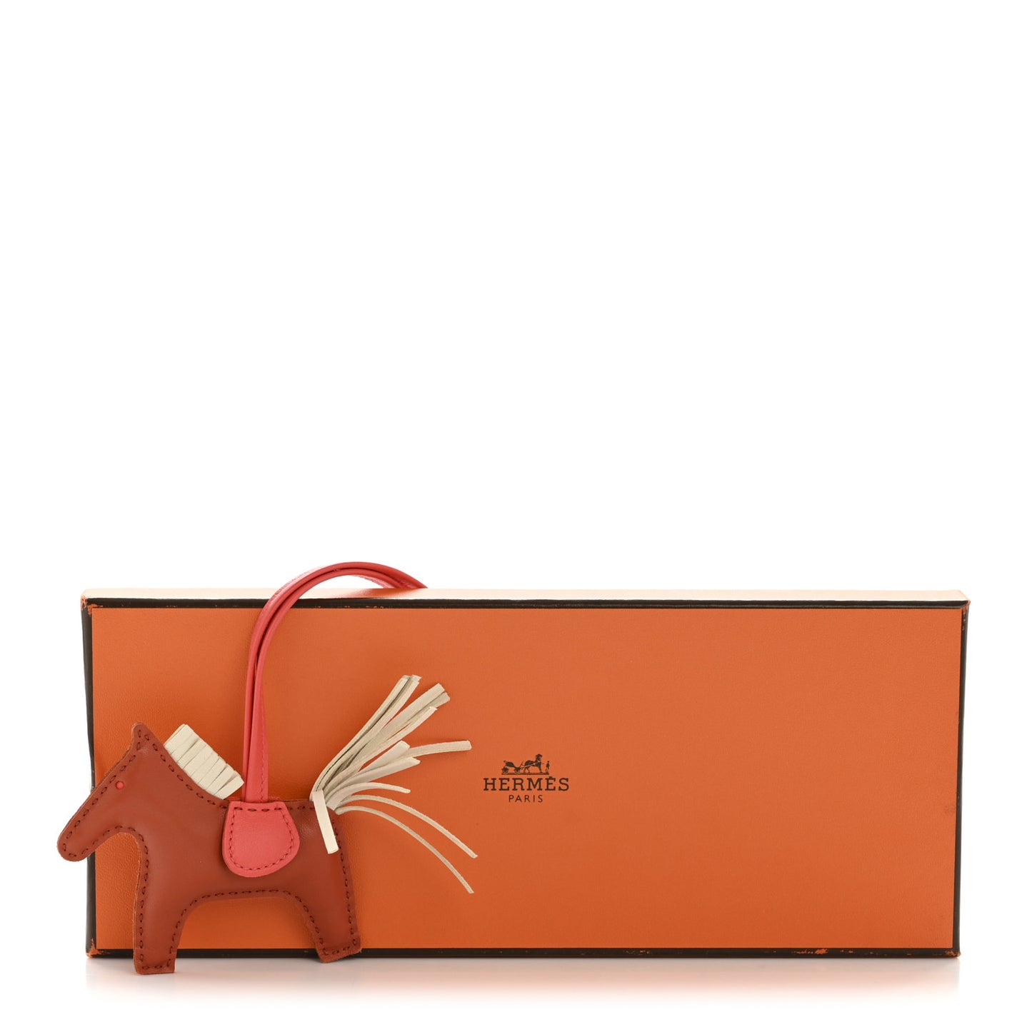 Milo Lambskin Grigri Rodeo Horse Bag Charm PM Cornaline Craie Rose Texas