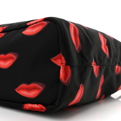 Prada Tessuto Nylon Lips Tote Black 9 of 10