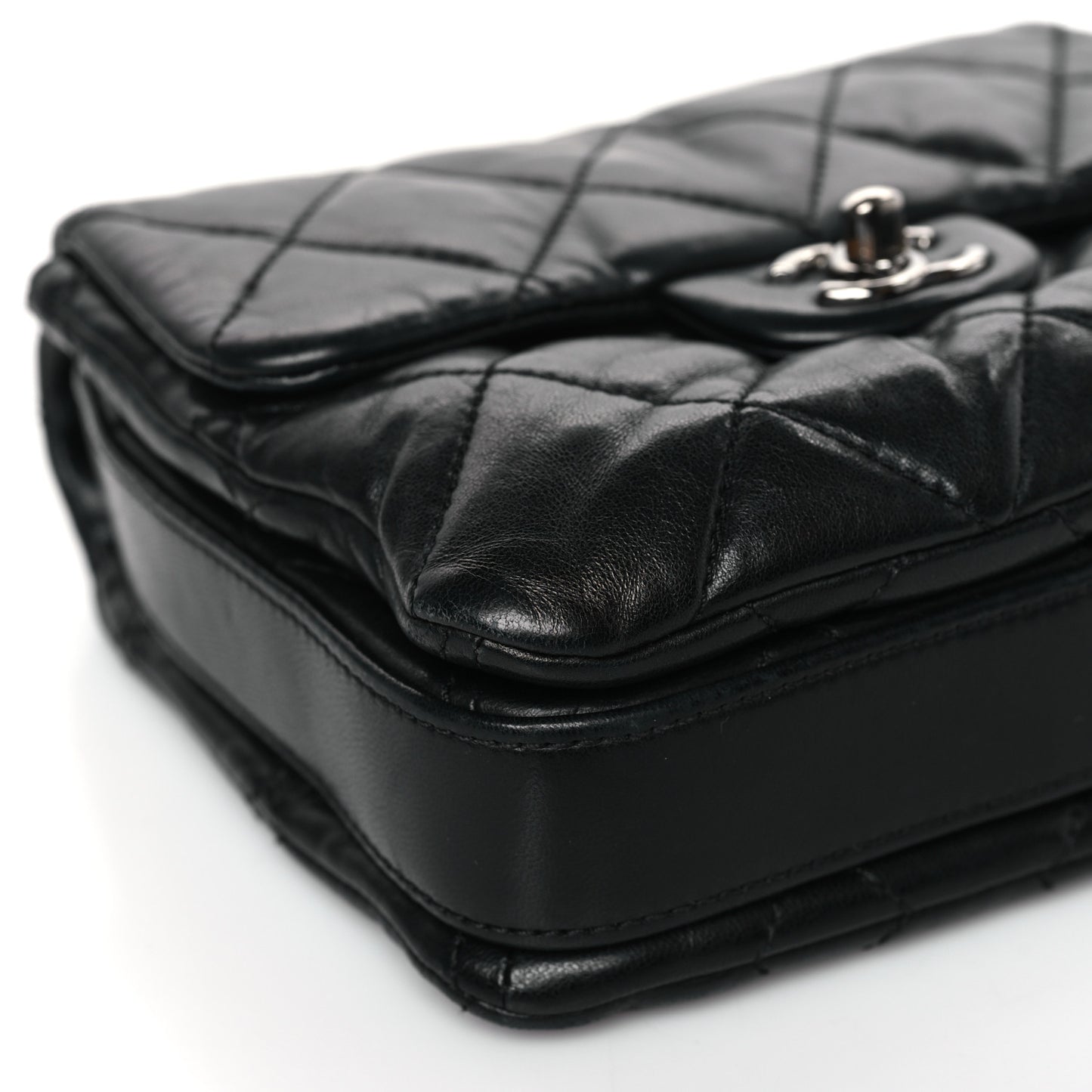 Lambskin Quilted Mini Chanel 3 Flap Black