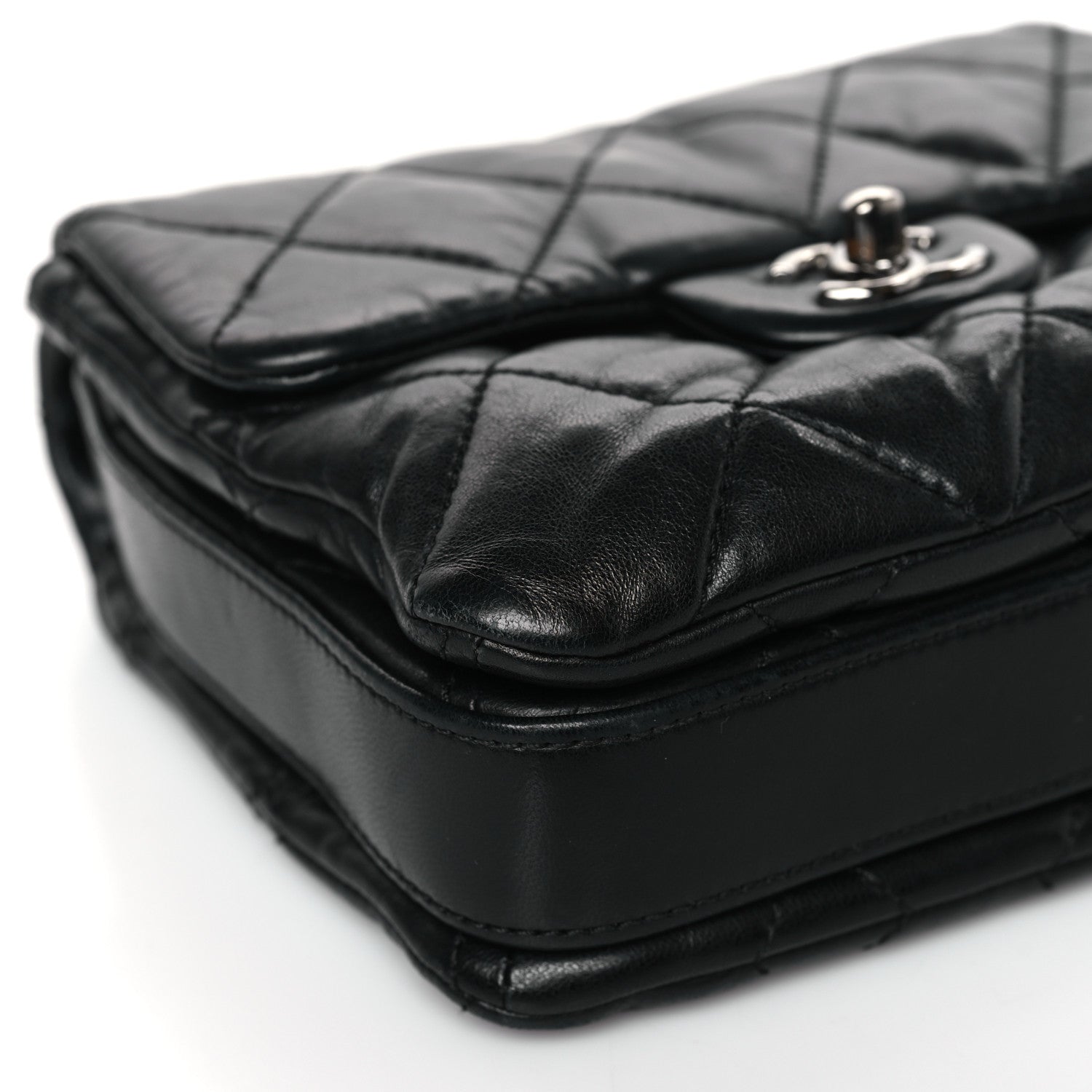 Chanel Lambskin Quilted Mini Chanel 3 Flap Black 8 of 9