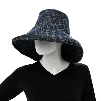Gucci Eco Washed Denim GG Monogram Brim Hat M Blue 2 of 8