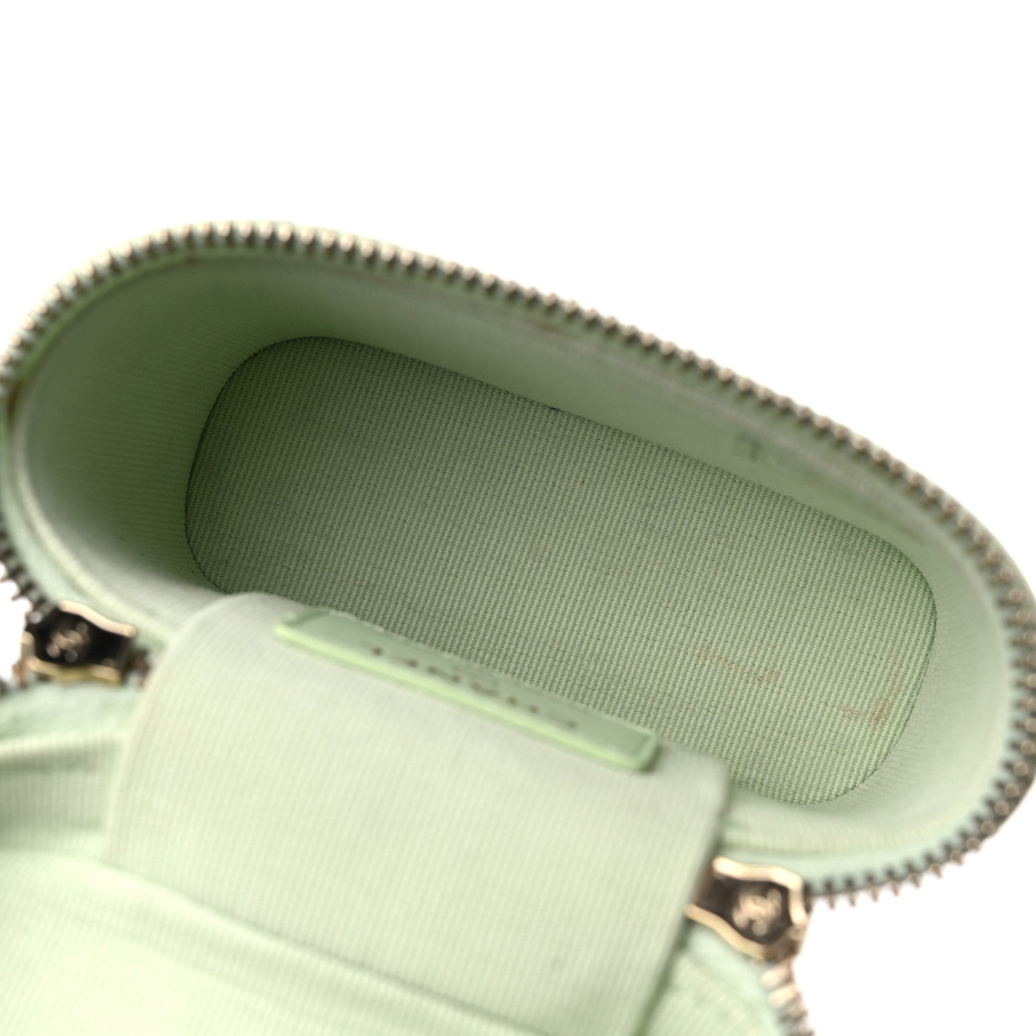 Chanel Caviar Quilted Small Handle With Care Vanity Case With Chain Light Green 5 of 11