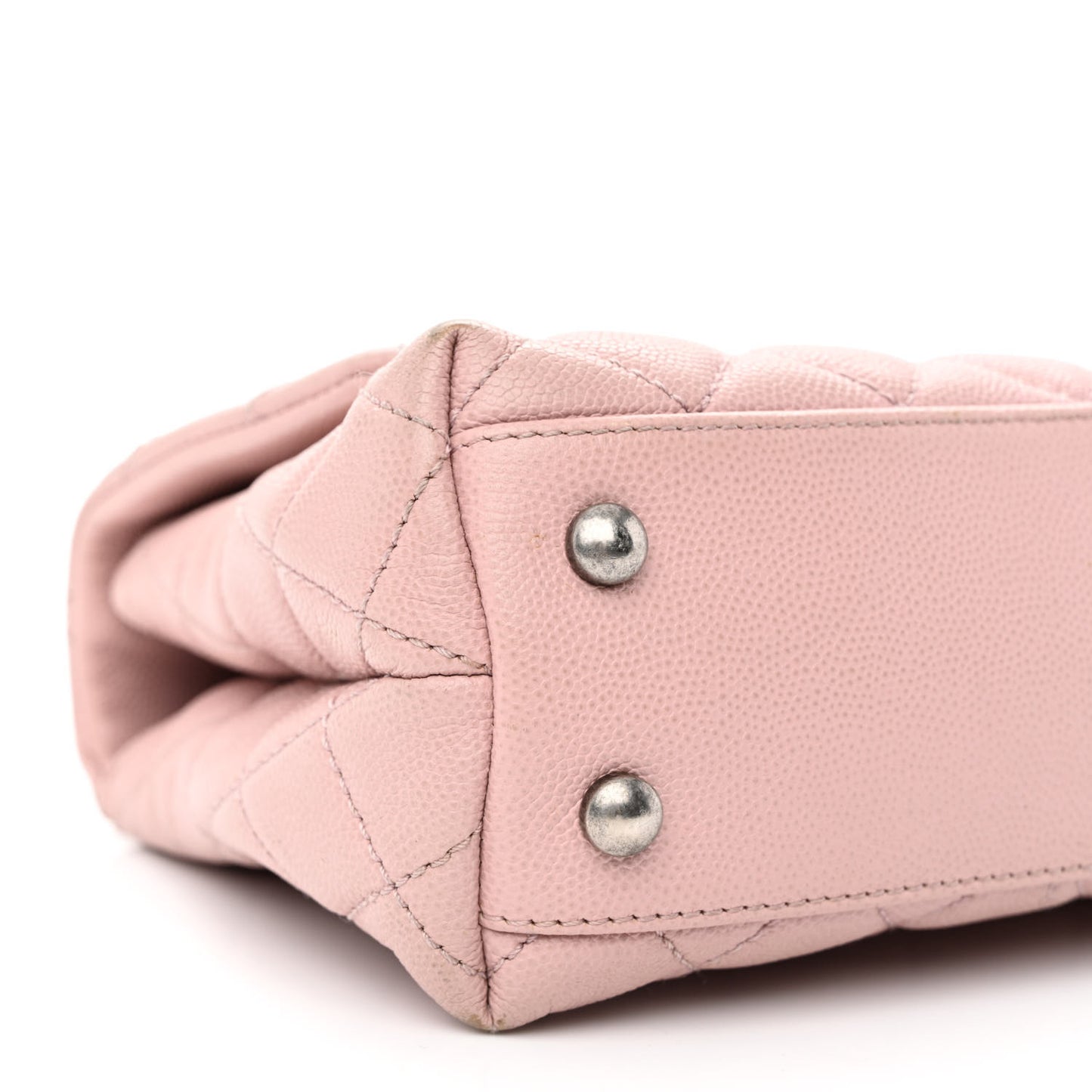 Caviar Quilted Mini Coco Handle Flap Light Pink