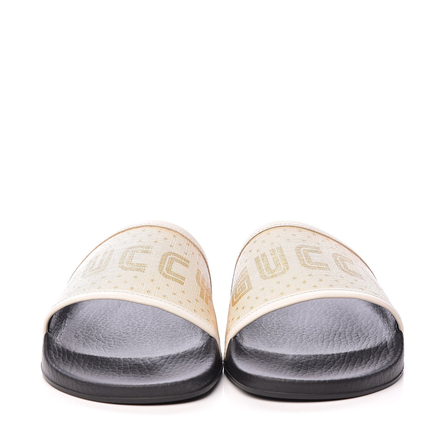 X SEGA Supreme Canvas GUCCY Stars Womens Slide Sandals 40 Mystic White Gold