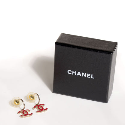 Chanel Enamel CC Earrings Gold 4 of 4
