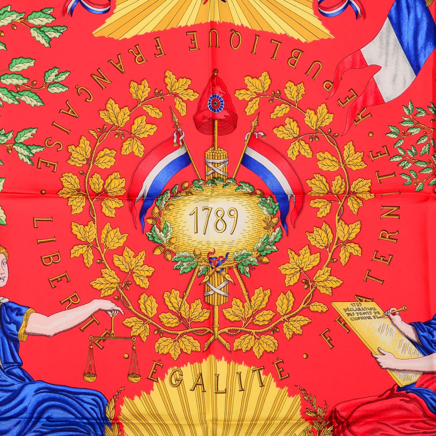 Silk Liberte Egalite Fraternite Scarf 90