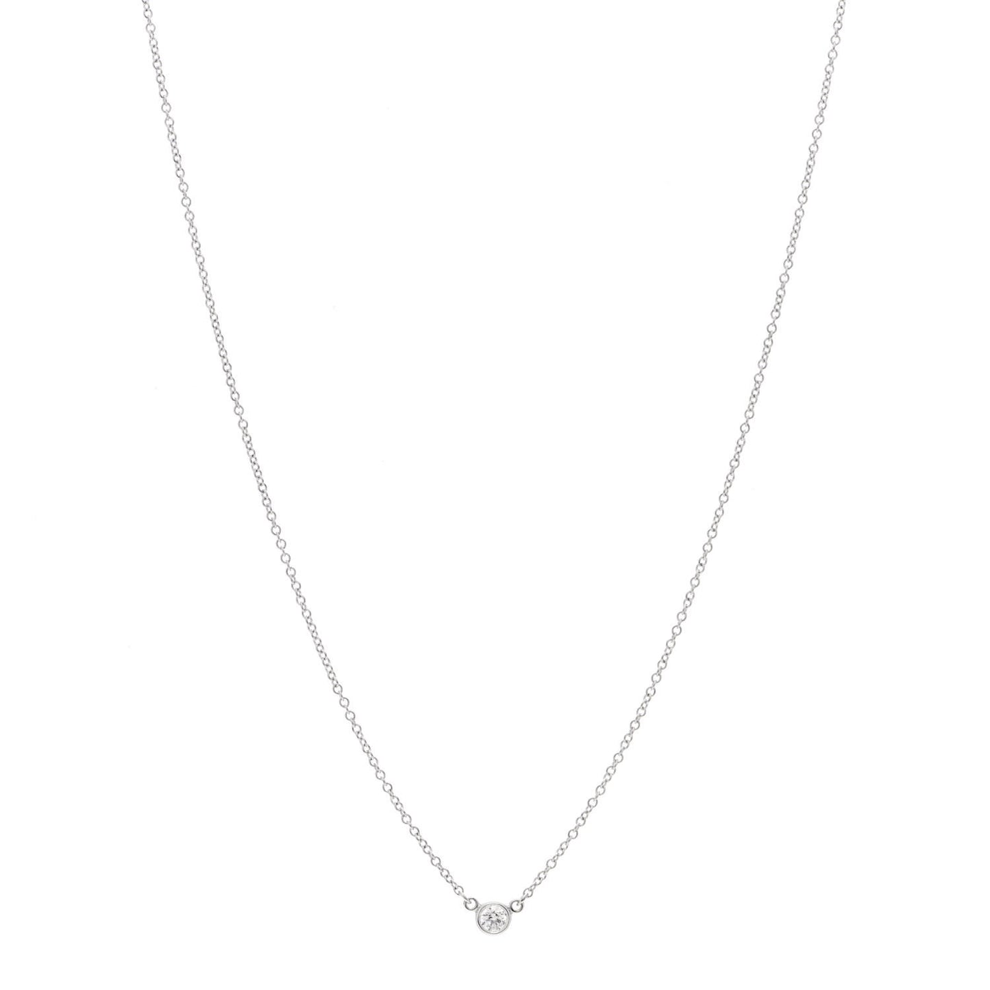 Platinum Diamond .08ct Elsa Peretti Diamonds by the Yard Pendant Necklace