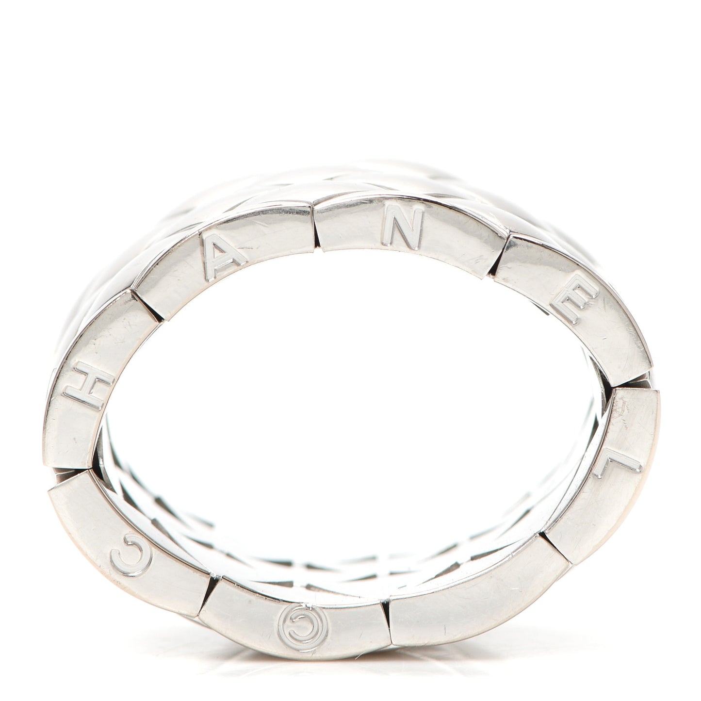 18K White Gold Large Matelasse Ring 53 6.25