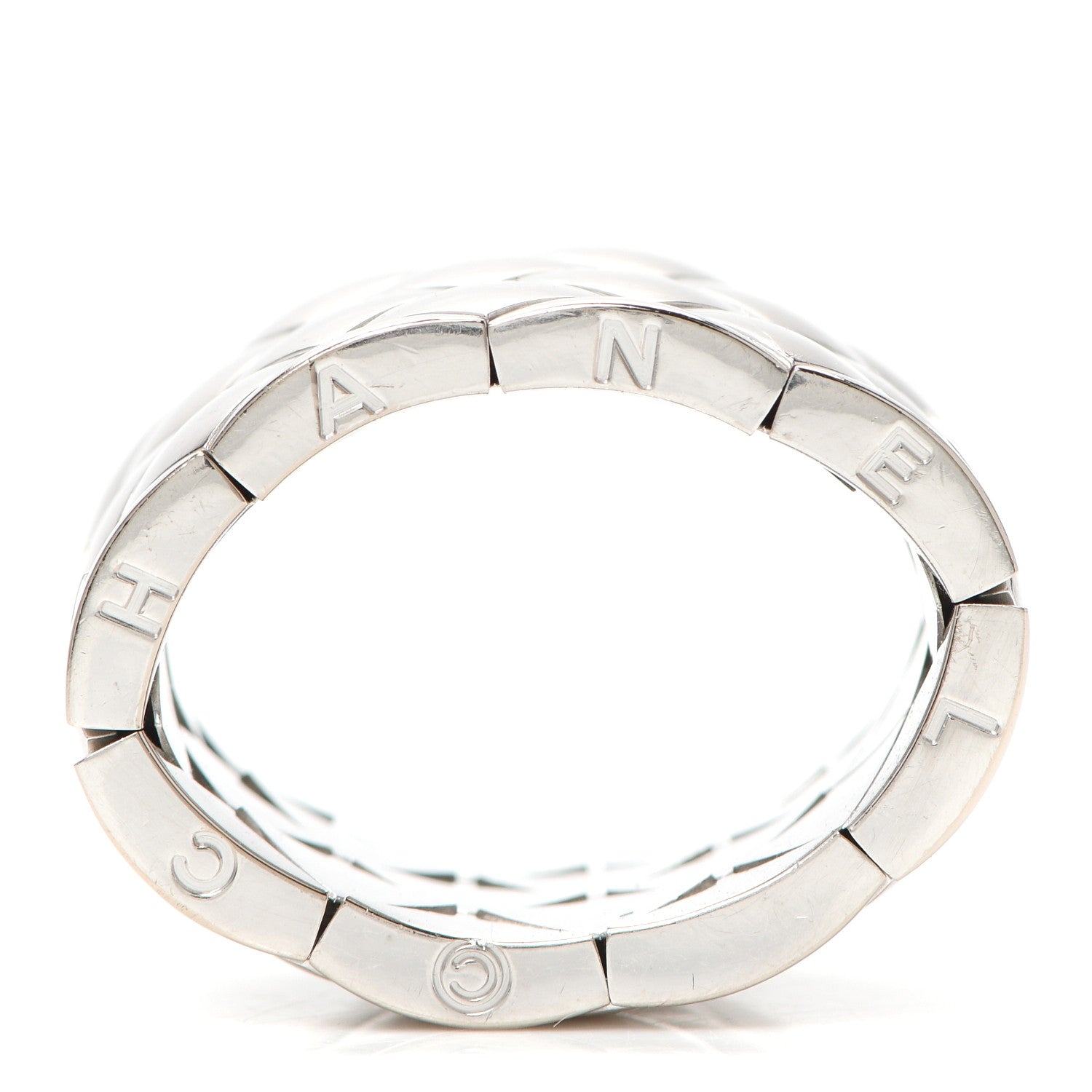 Chanel 18K White Gold Large Matelasse Ring 53 6.25 4 of 6