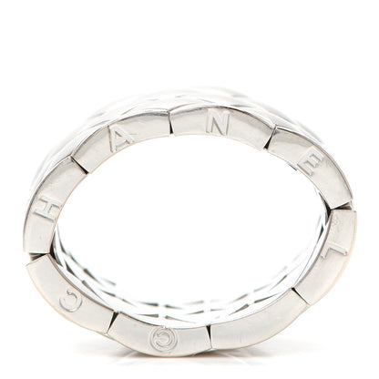 Chanel 18K White Gold Large Matelasse Ring 53 6.25 4 of 6