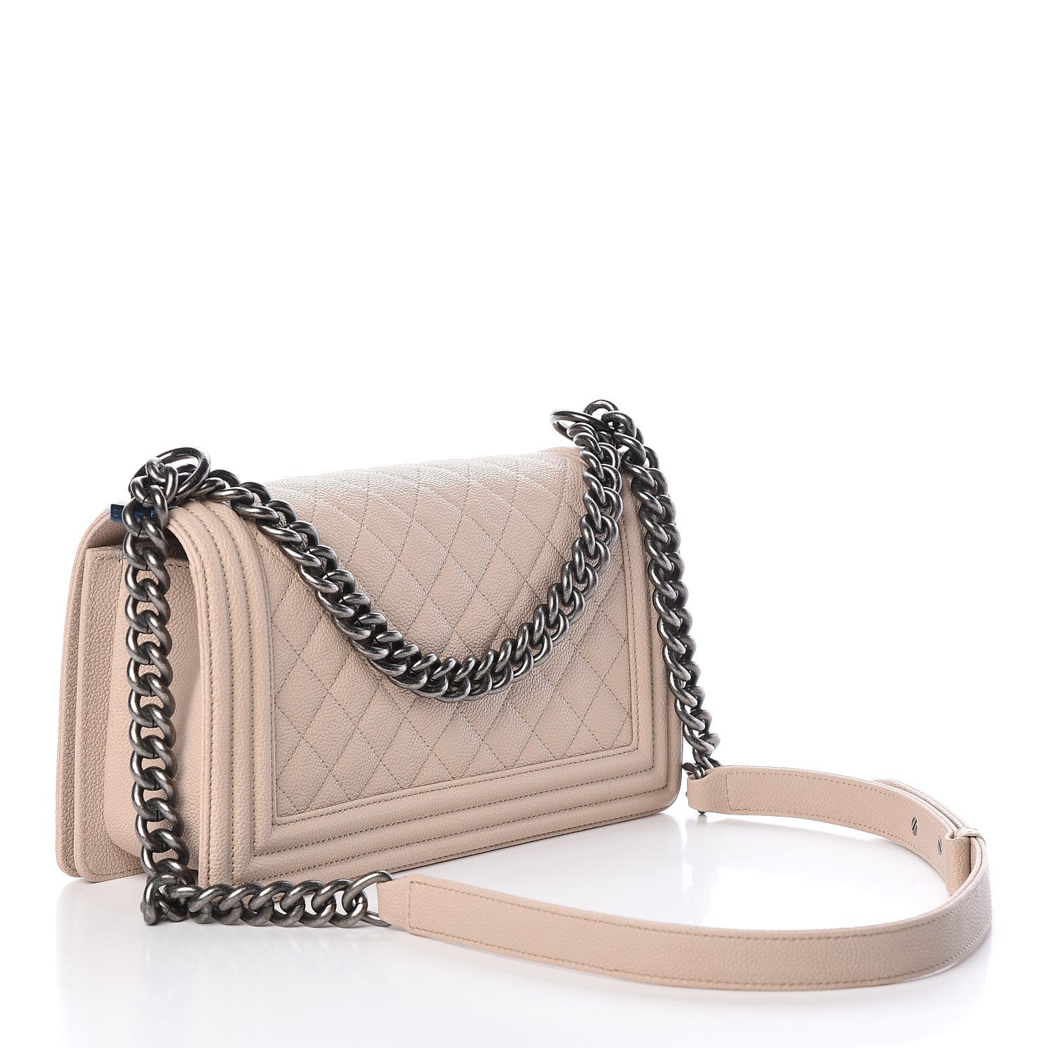 Chanel Caviar Quilted Medium Boy Flap Beige 3 of 9