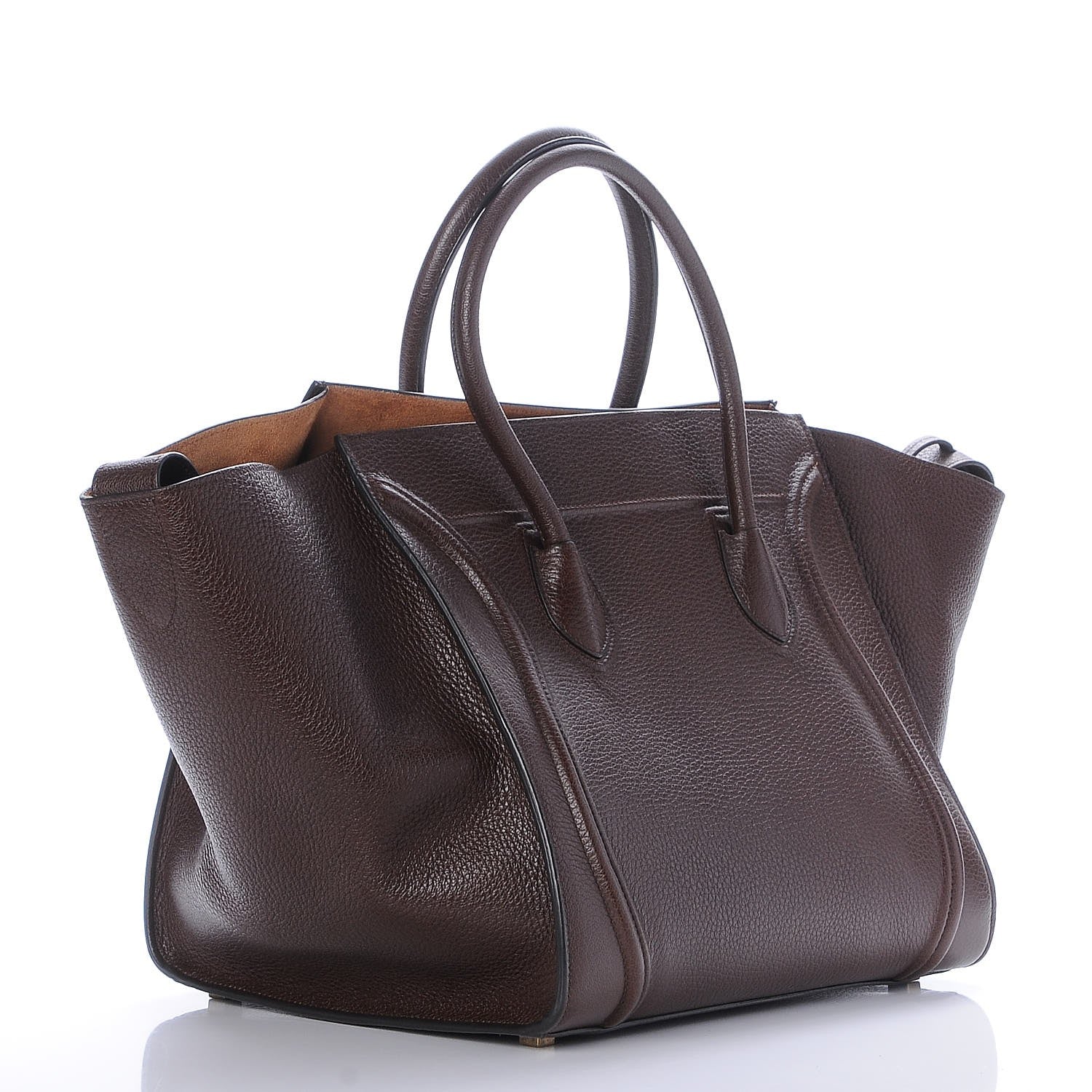 Celine Shiny Grained Calfskin Medium Phantom Luggage Brown 3 of 8