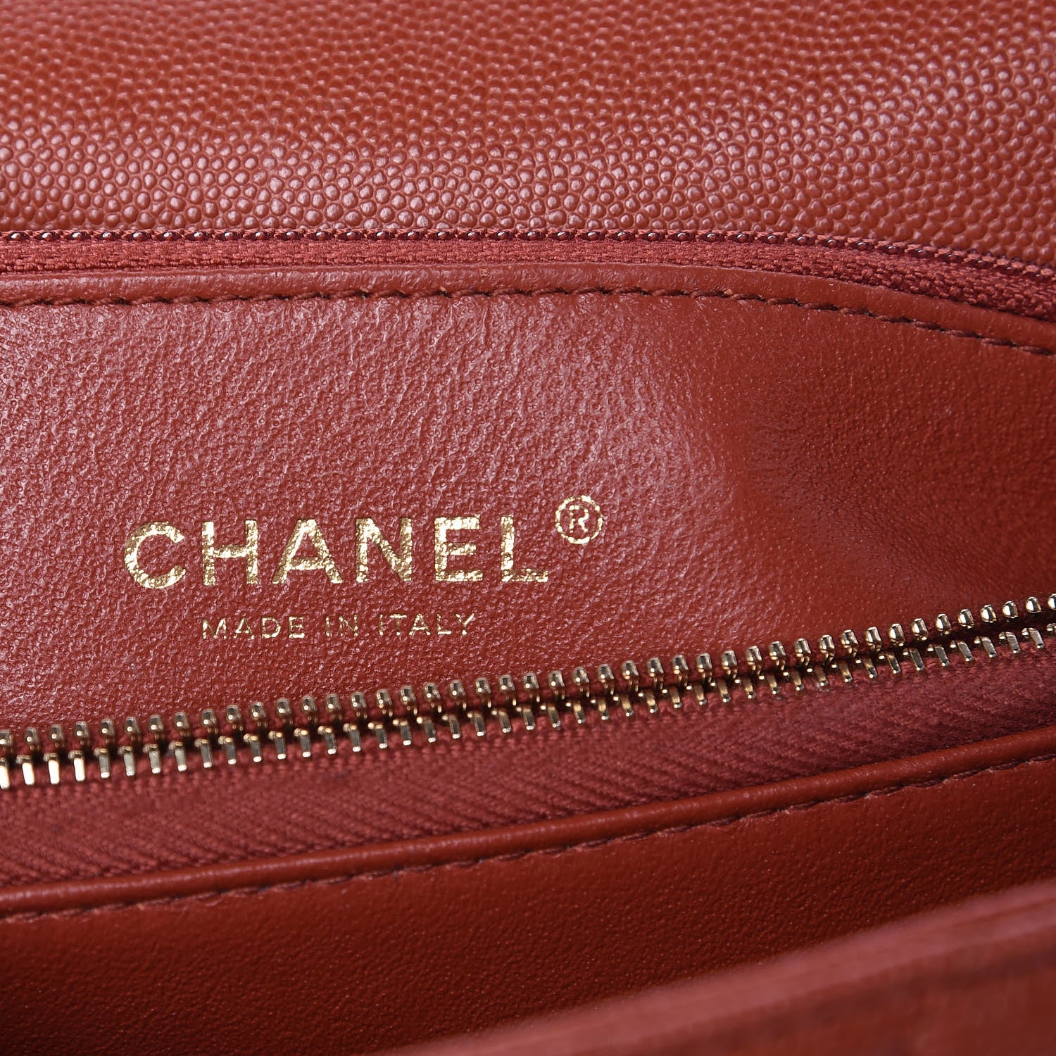 Chanel Caviar Lizard Chevron Quilted Small Coco Handle Flap Dark Orange 6 of 13