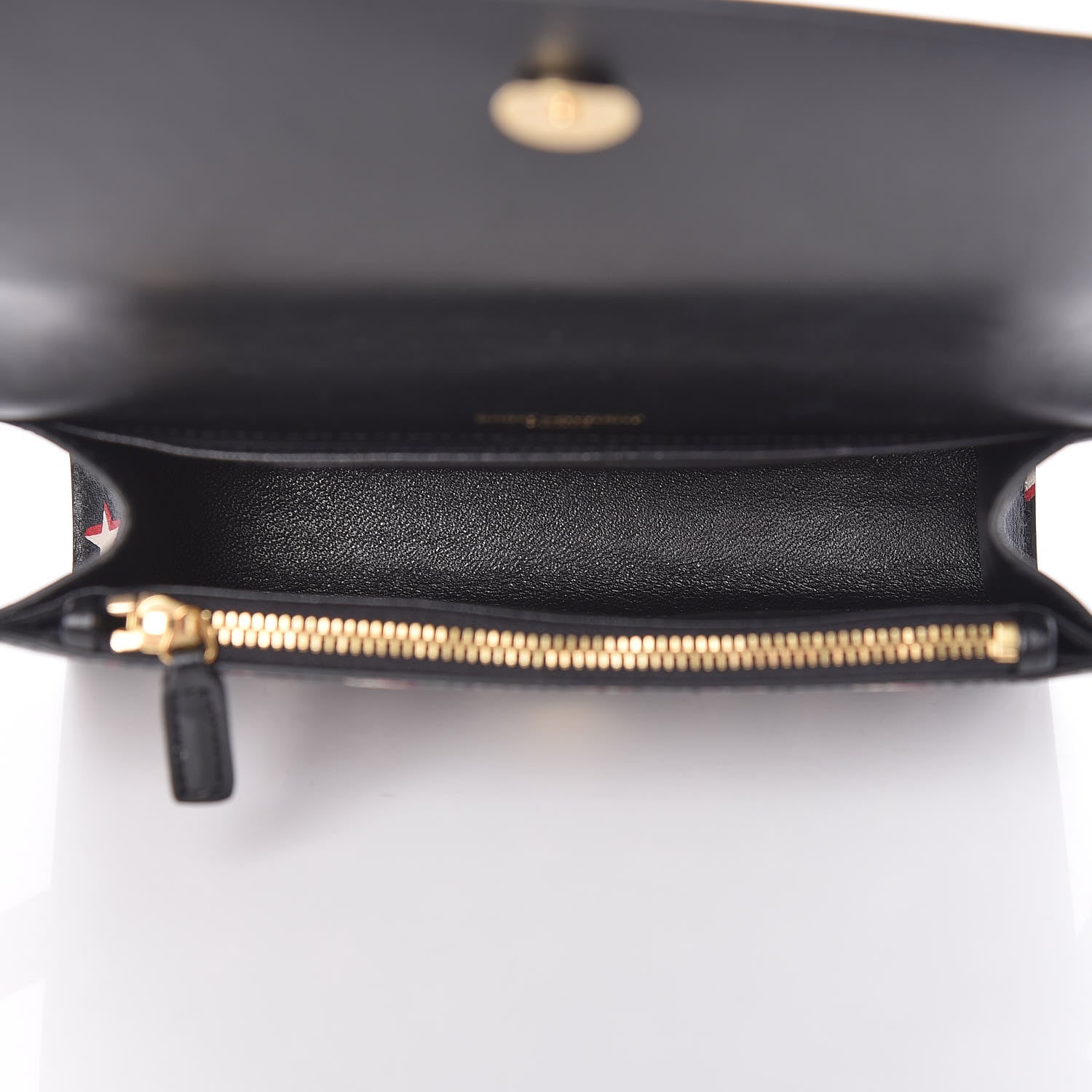 Saint Laurent Smooth Calfskin Star Print Monogram Kate Belt Bag Black Ivory Red 7 of 9