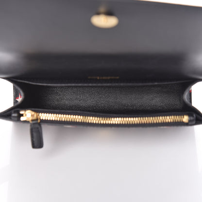 Saint Laurent Smooth Calfskin Star Print Monogram Kate Belt Bag Black Ivory Red 7 of 9
