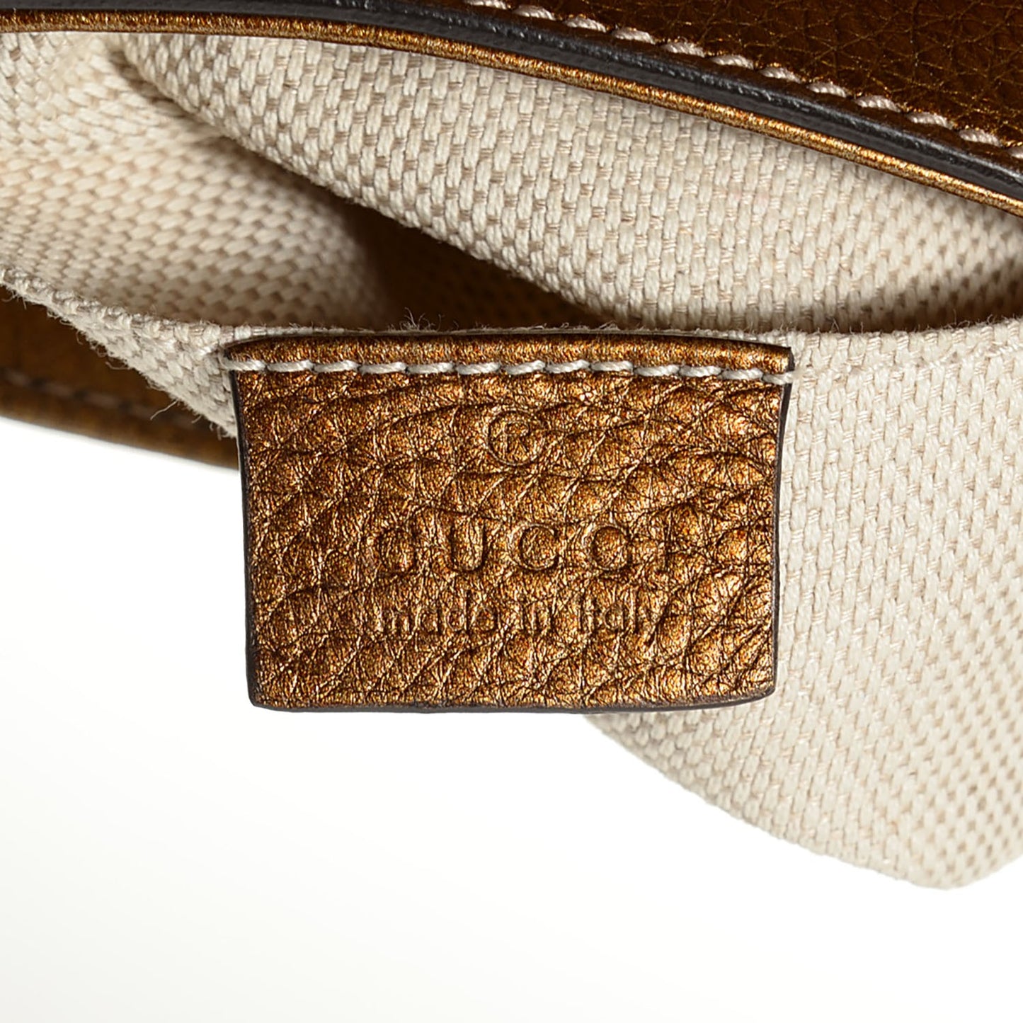 Metallic Pebbled Calfskin Small Soho Flap Crossbody Gold Ombre