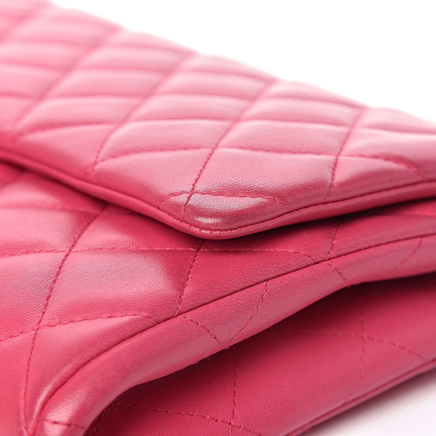 Chanel Lambskin Quilted Clutch With Chain Flap Pink 15 of 18