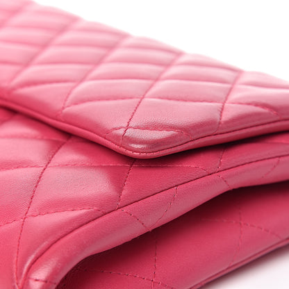 Chanel Lambskin Quilted Clutch With Chain Flap Pink 15 of 18