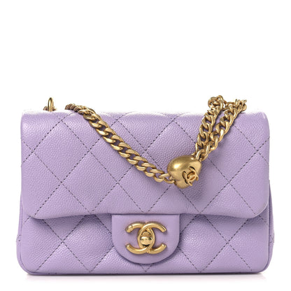 Chanel Caviar Quilted Mini Rectangular Sweetheart Flap Light Purple 1 of 11