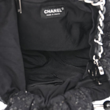 Chanel Tweed Boucle Knitting Bag Black 5 of 10
