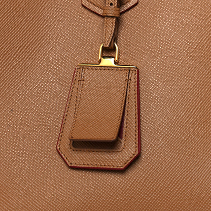 Prada Saffiano Cuir Small Double Bag Caramel Fuoco 7 of 13