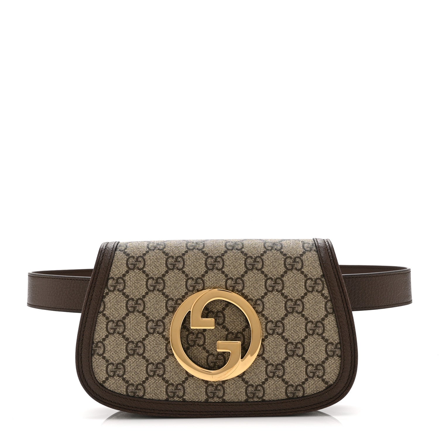 Gucci GG Supreme Monogram Textured Dollar Calfskin Blondie Belt Bag 85 34 Beige Ebony New Acero 1 of 10