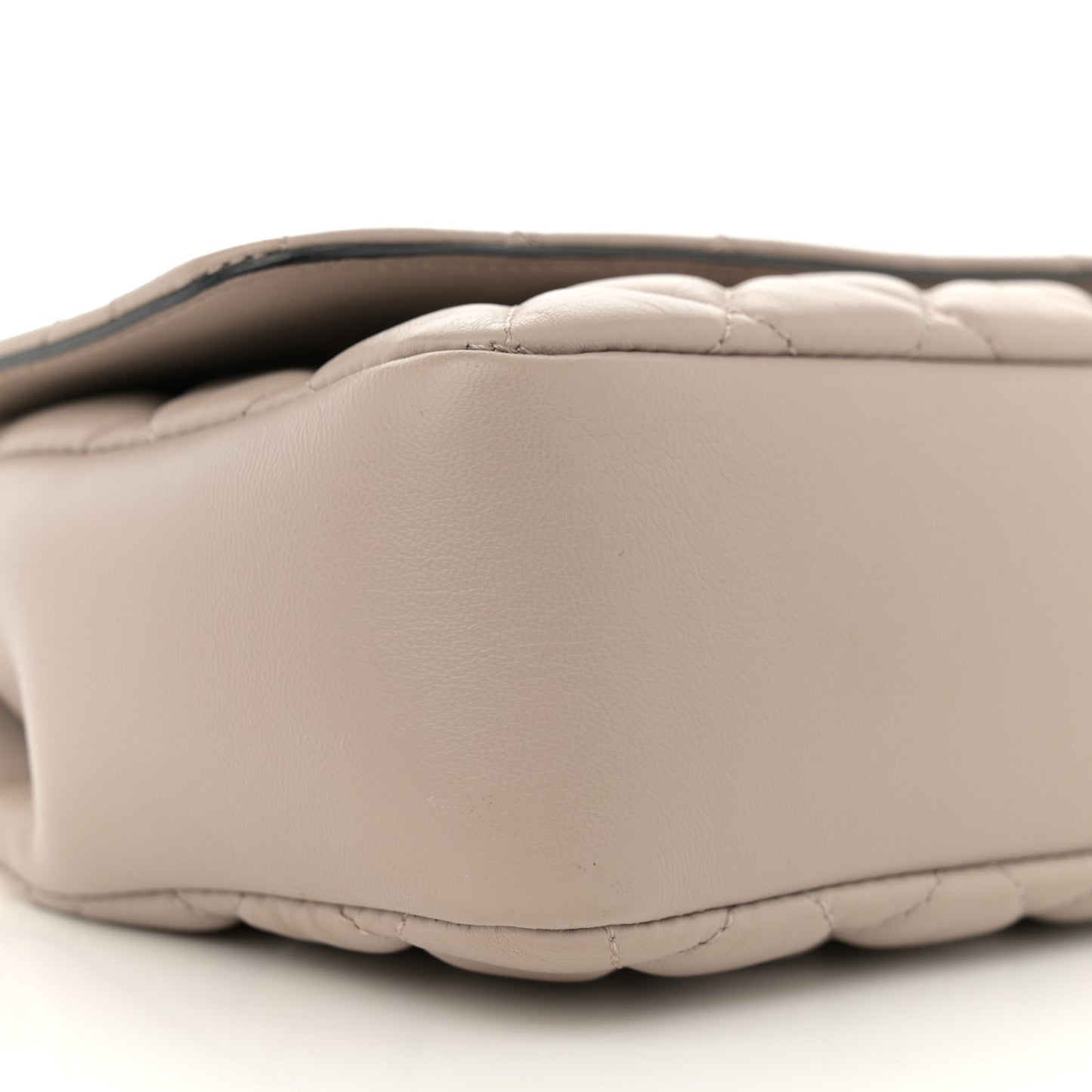 Nappa Quilted Medusa Medium Chain Crossbody Taupe