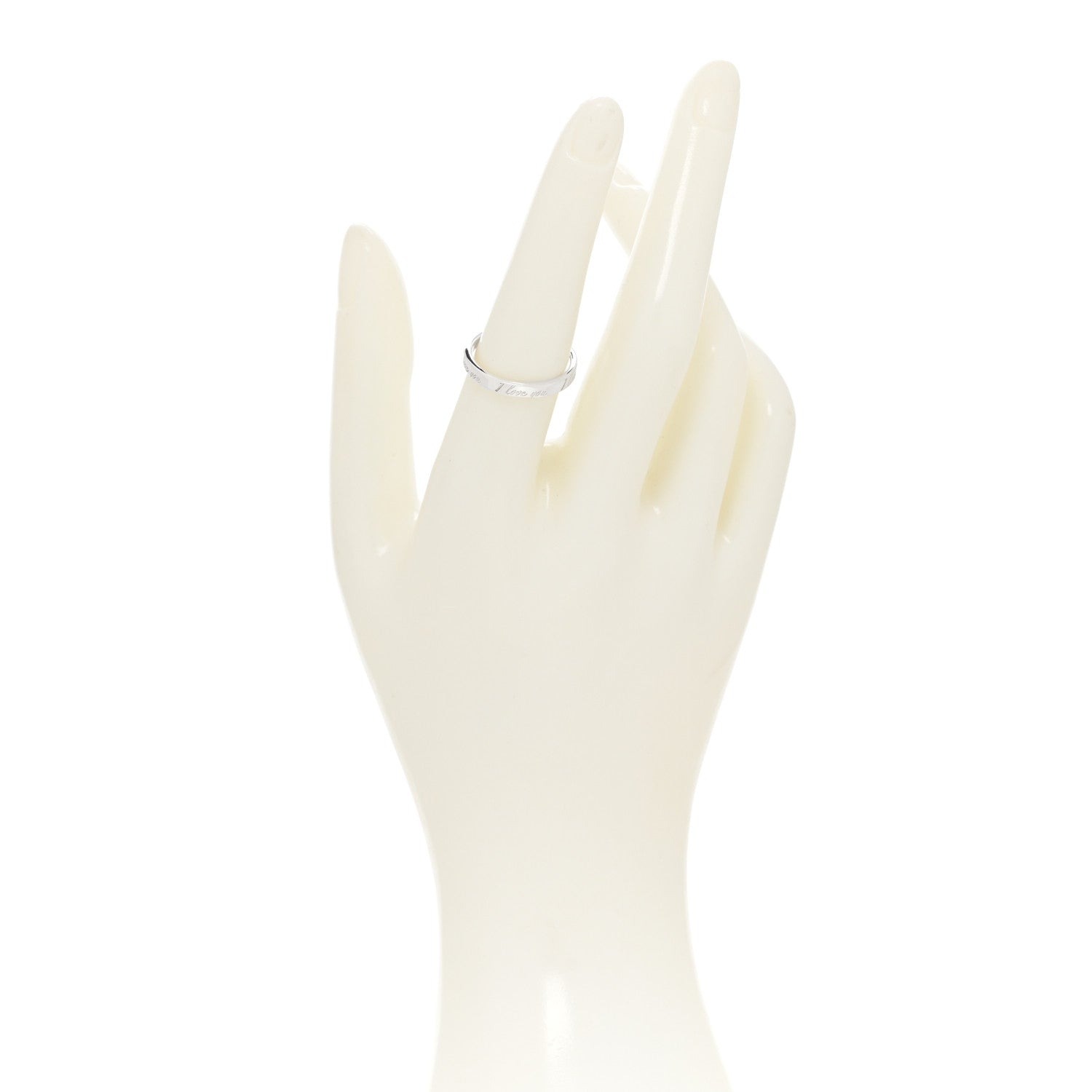 Tiffany Sterling Silver I Love You Band Ring 56 7.5 2 of 4