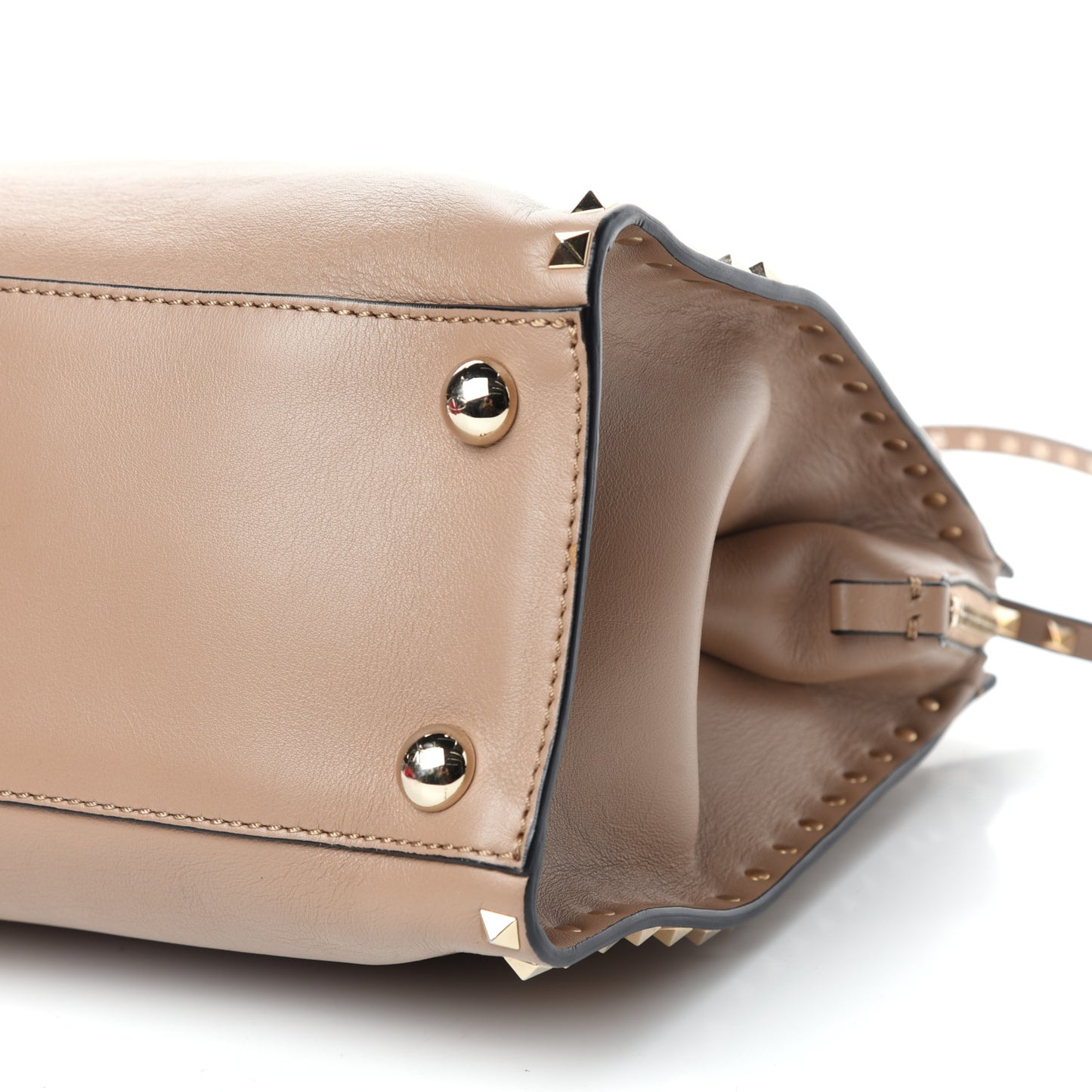 Vitello Rockstud Dome Shopper Alpaca