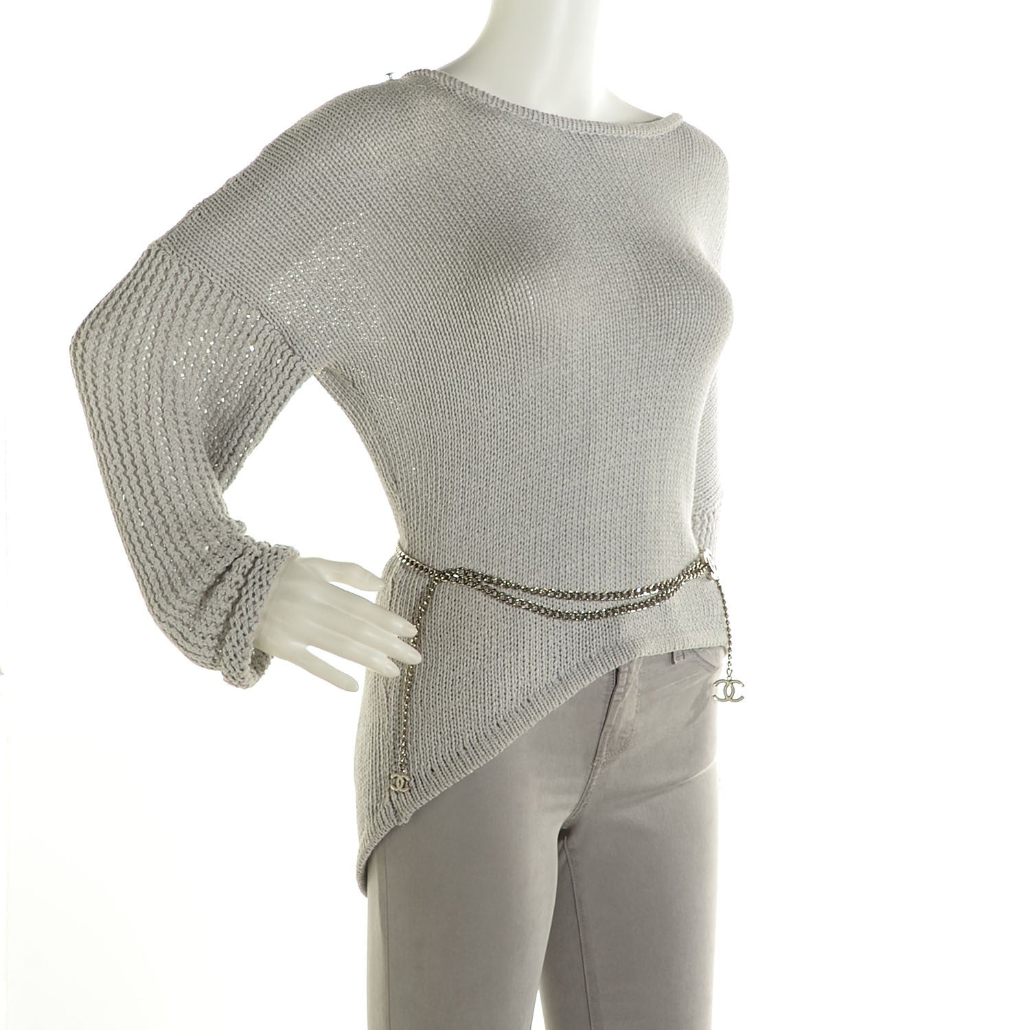 Chanel Enamel CC Ceinture Fantai Adjustable Belt Silver White 2 of 4