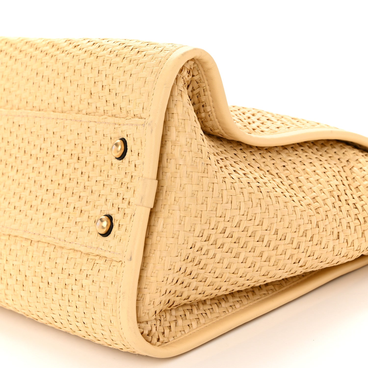 Chanel Straw Raffia Calfskin Chain Small Deauville Tote Beige Black 10 of 13