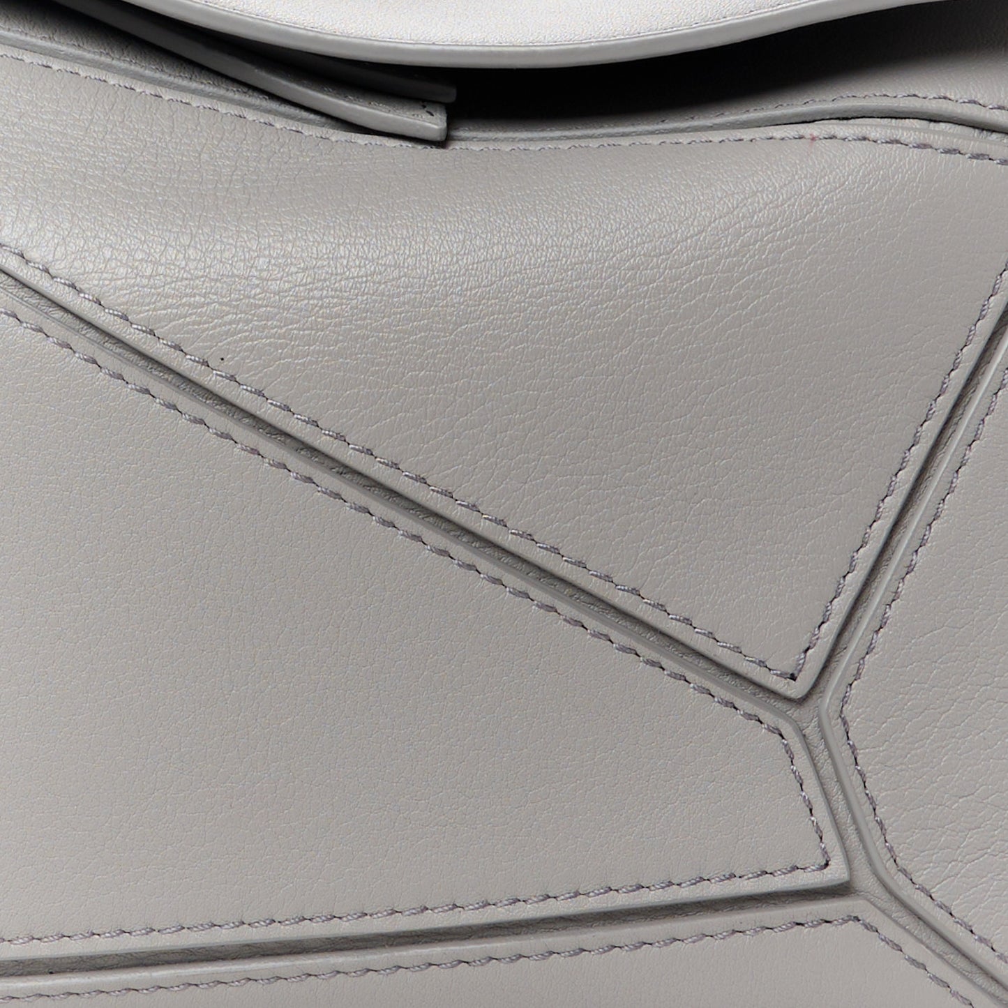 Calfskin Small Puzzle Bag Pearl Grey