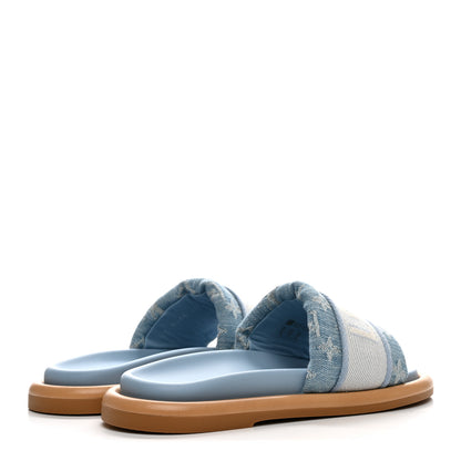 Louis Vuitton Monogram Denim LV Bliss Womens Comfort Mules 36.5 Turquoise 5 of 9