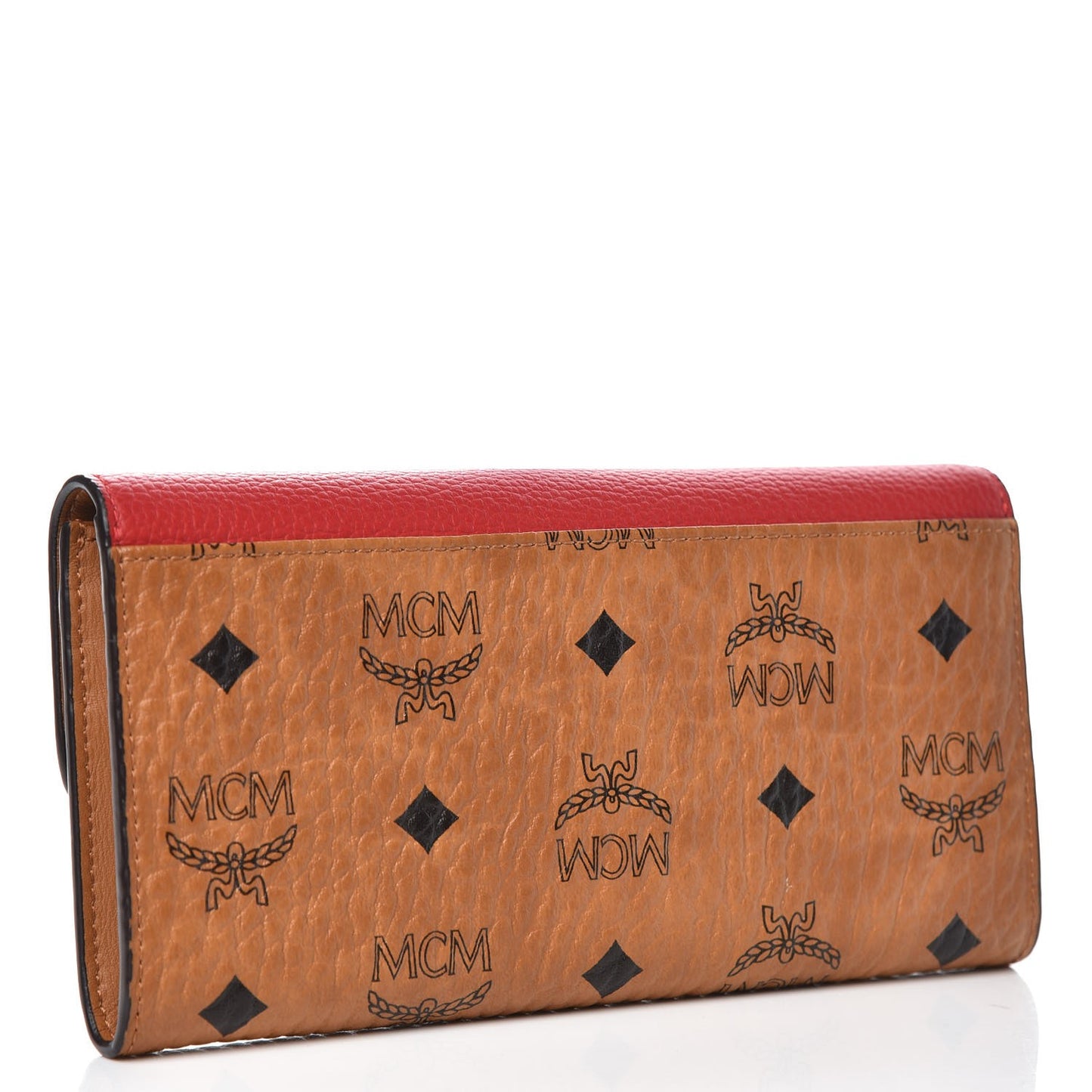 Visetos Grained Calfskin Large Two Fold Wallet Ruby Red