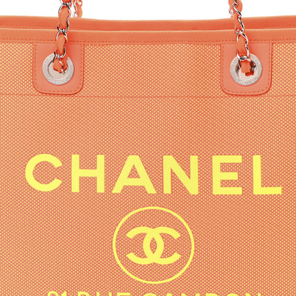 Chanel Mixed Fibers Calfskin Small Deauville Tote Orange Yellow 8 of 10