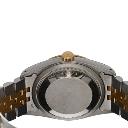 Rolex Stainless Steel 18K Yellow Gold 36mm Oyster Perpetual Datejust Watch White Pyramid Roman 16233 4 of 4