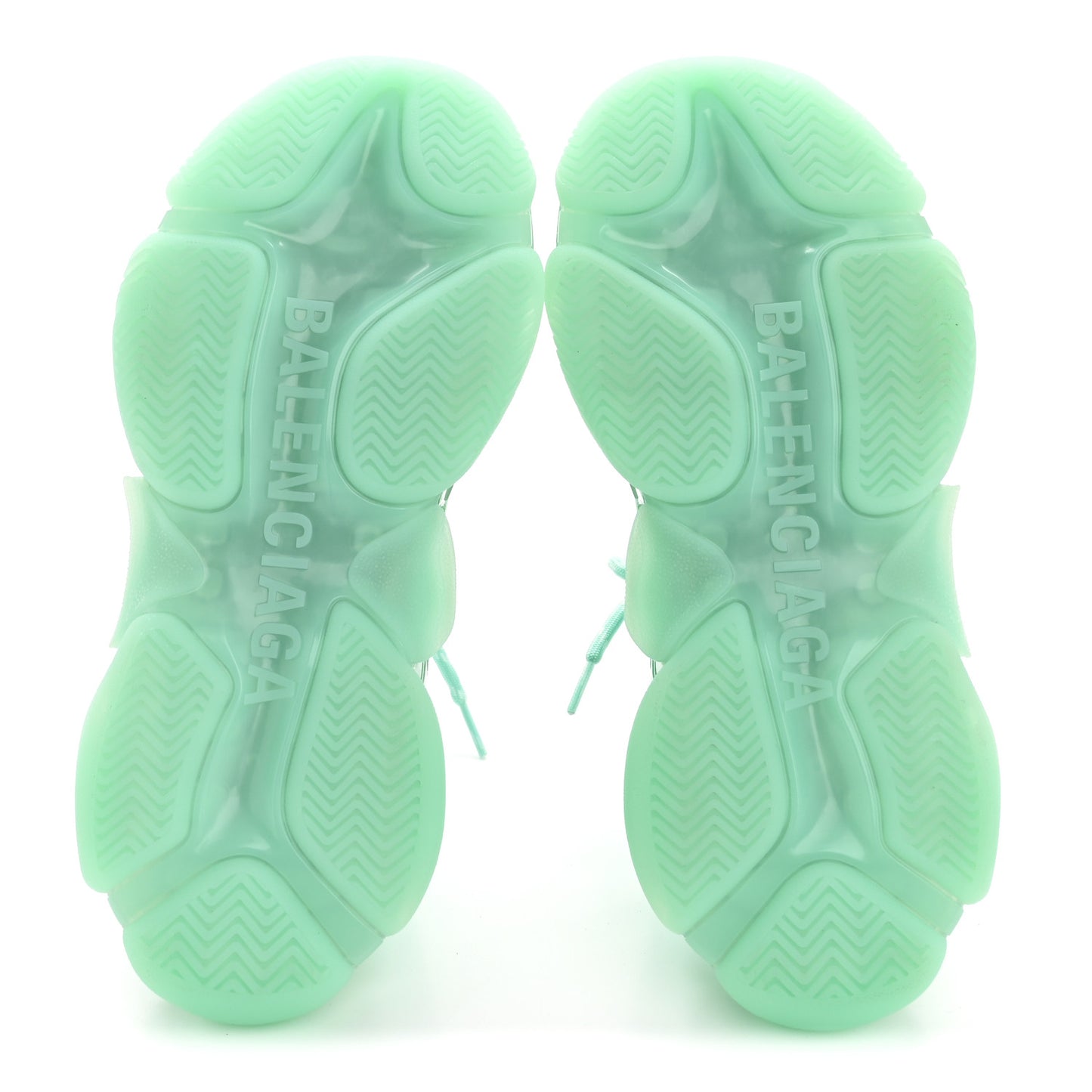 Fabric Mesh Clear Sole Womens Triple S Sneakers 38 Mint