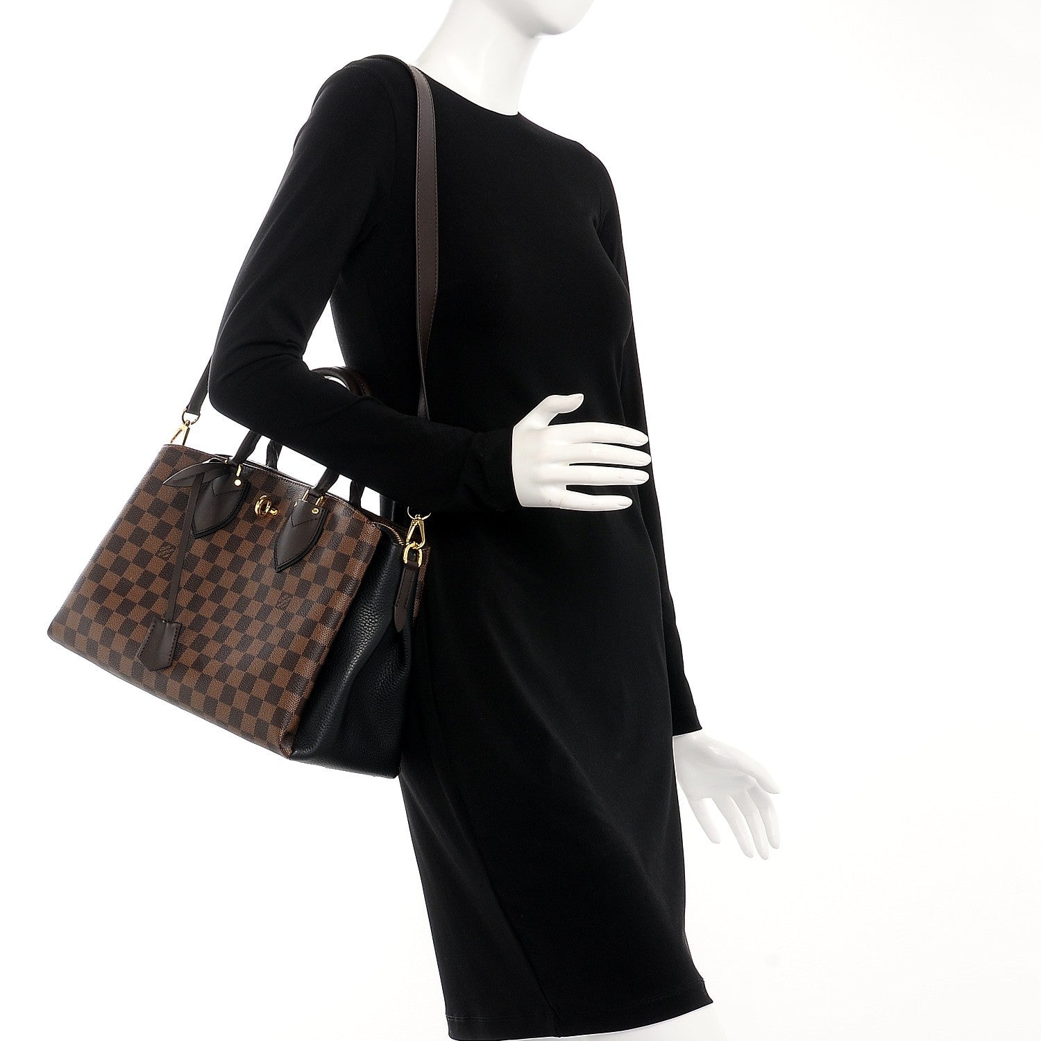 Louis Vuitton Cuir Taurillon Damier Ebene Normandy Black 2 of 8