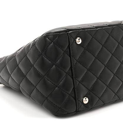 Chanel Lambskin Surpique Chevron Small Tote Black 9 of 10