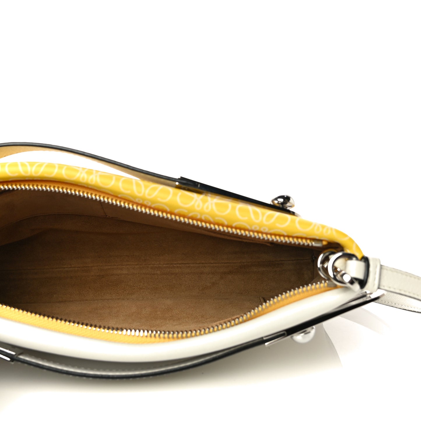Engraved Calfskin Anagram Small Missy Bag Yellow White