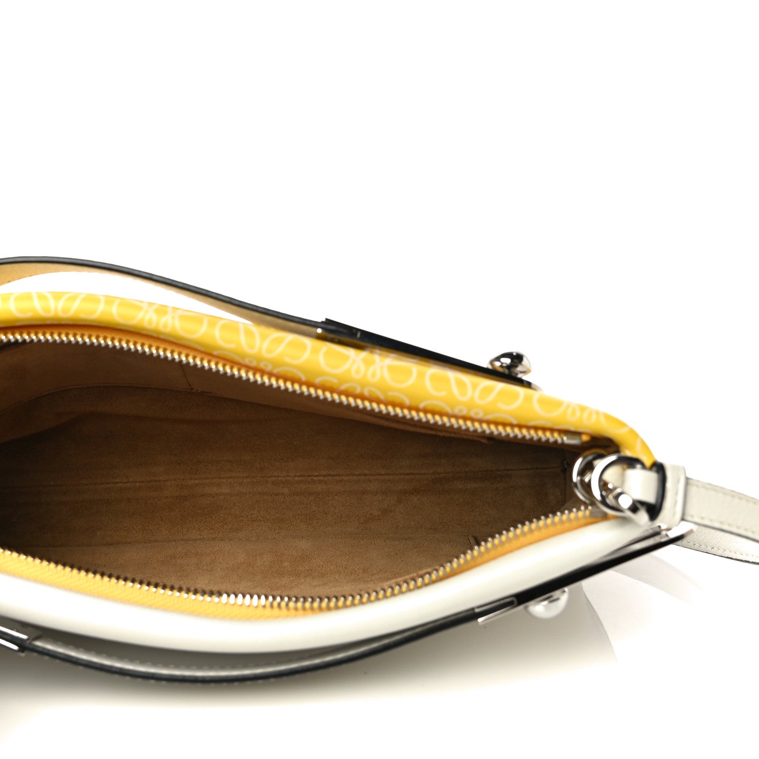 Loewe Engraved Calfskin Anagram Small Missy Bag Yellow White 9 of 10
